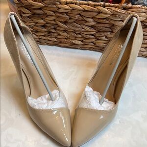 Beige Patent Leather Heels